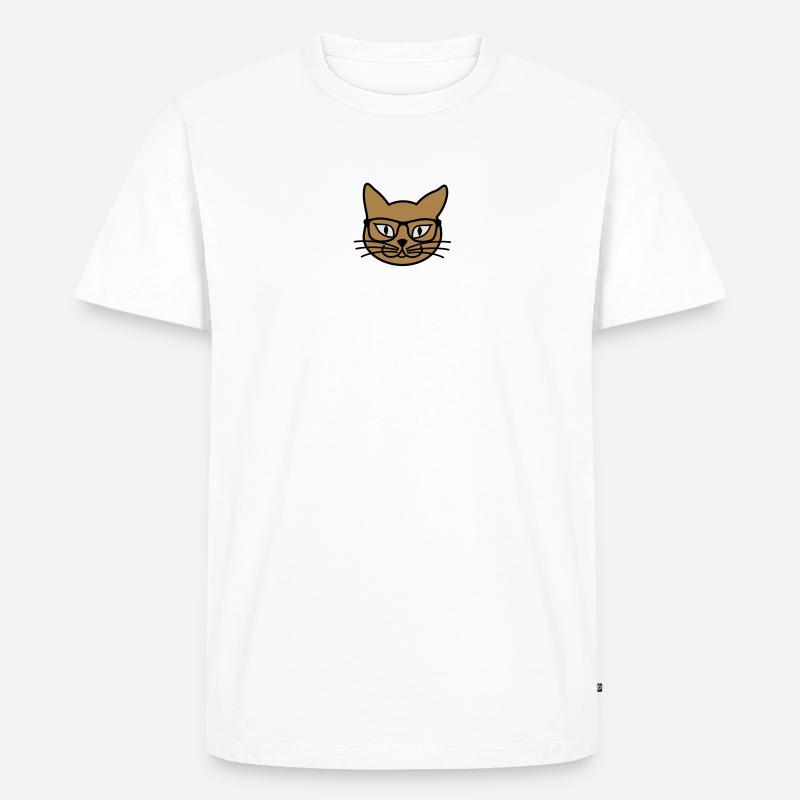 Nerd Kitteh - Männer Premium Bio T-Shirt - Weiß