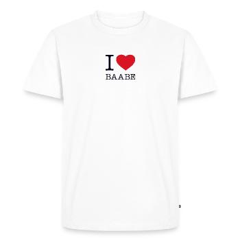 J’ADORE BAABE - T-shirt Premium bio Homme - blanc - Devant - Nico (187cm)