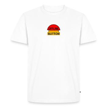 Bouton hors ligne - Sauvez-vous - T-shirt Premium bio Homme - blanc - Devant - Nico (187cm)