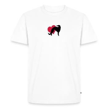 Barzoï mon amour - T-shirt Premium bio Homme - blanc - Devant - Nico (187cm)