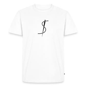 needle - Men's Premium Organic T-Shirt - white - Front - Nico (187cm)