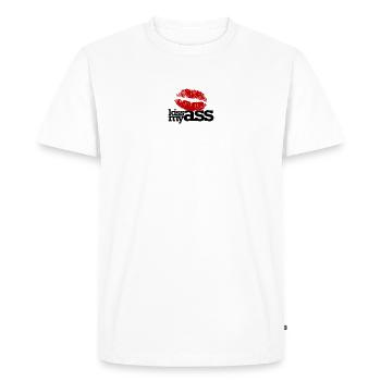 Kiss my ass - T-shirt Premium bio Homme - blanc - Devant - Nico (187cm)