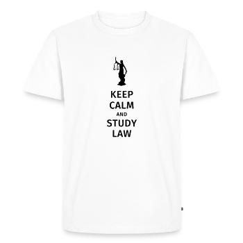 keep calm and study law - T-shirt Premium bio Homme - blanc - Devant - Nico (187cm)