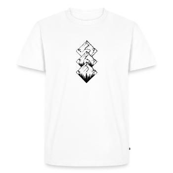 Geometric mountain design (black) - Men's Premium Organic T-Shirt - white - Front - Nico (187cm)