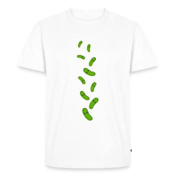 Cucumber Comic - Men's Premium Organic T-Shirt - white - Front - Nico (187cm)