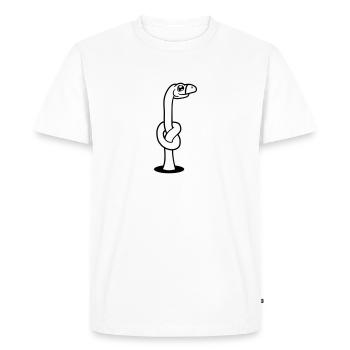 hole ground face head knot funny long-neck cute cu - Men's Premium Organic T-Shirt - white - Front - Nico (187cm)