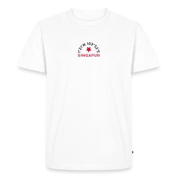 Singapour - T-shirt Premium bio Homme - blanc - Devant - Nico (187cm)