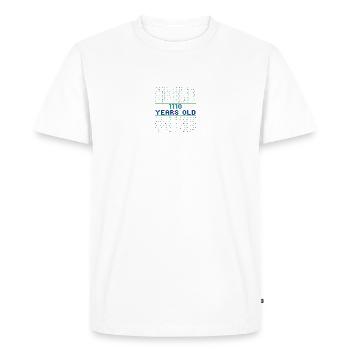 14th birthday 14 years old Binary code computer science - Men's Premium Organic T-Shirt - white - Front - Nico (187cm)