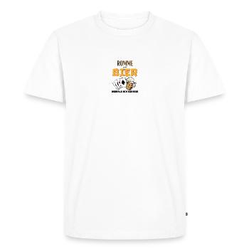 Rami et bière - T-shirt Premium bio Homme - blanc - Devant - Nico (187cm)