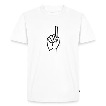 Doigt - T-shirt Premium bio Homme - blanc - Devant - Nico (187cm)