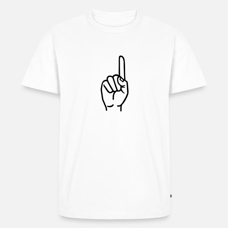 Finger - Männer Premium Bio T-Shirt - Weiß