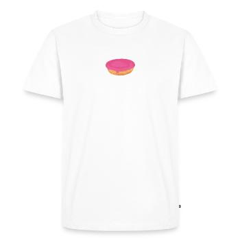 Casse-croûte : le gâteau rose de la cantine ! - T-shirt Premium bio Homme - blanc - Devant - Nico (187cm)