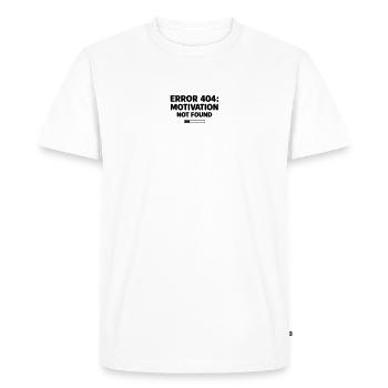 ERREUR 404 : Motivation non trouvée | Faute minimale de frappe - T-shirt Premium bio Homme - blanc - Devant - Nico (187cm)