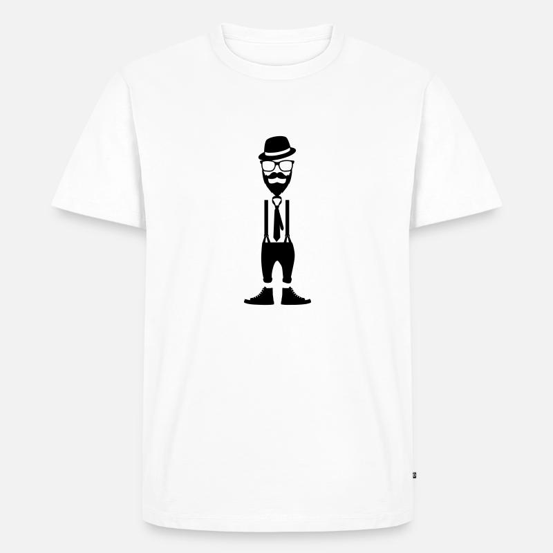 Hipster - Männer Premium Bio T-Shirt - Weiß
