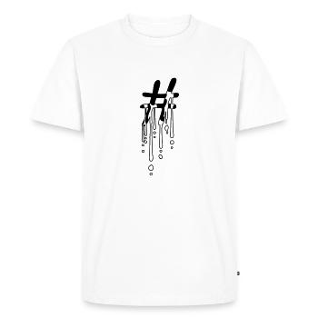 Hashtag Sticky Drop - T-shirt Premium bio Homme - blanc - Devant - Nico (187cm)