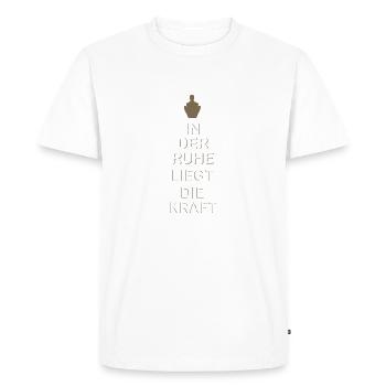 In peace lies the power - Men's Premium Organic T-Shirt - white - Front - Nico (187cm)