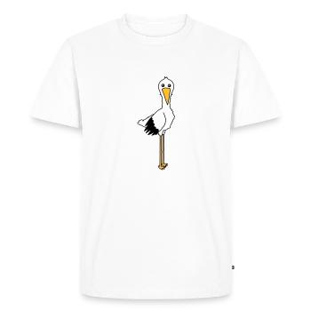 stork - Men's Premium Organic T-Shirt - white - Front - Nico (187cm)