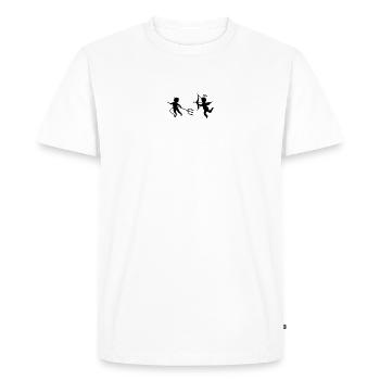 Un petit diable et un petit ange - T-shirt Premium bio Homme - blanc - Devant - Nico (187cm)