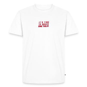 Time to Smash Tables - Men's Premium Organic T-Shirt - white - Front - Nico (187cm)