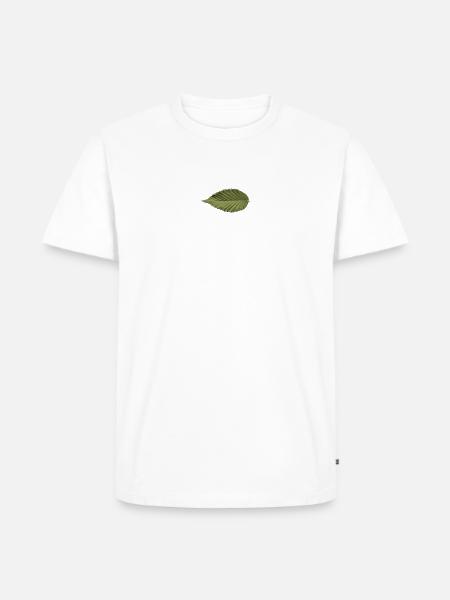 Leaf Structure Olive Green Pattern - Men's Premium Organic T-Shirt - white