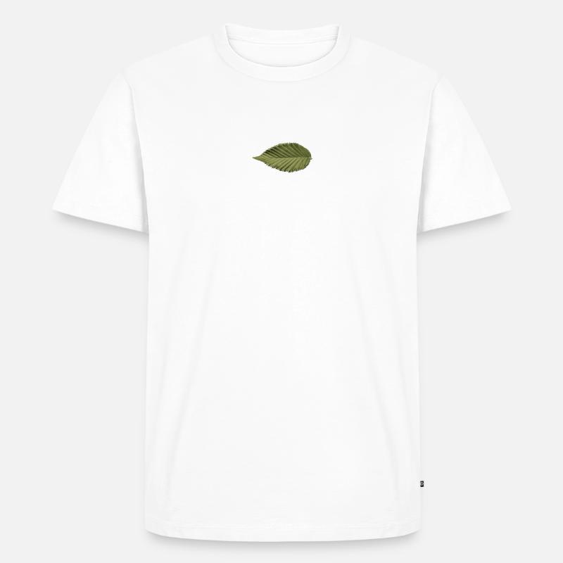 Leaf Structure Olive Green Pattern - Men's Premium Organic T-Shirt - white