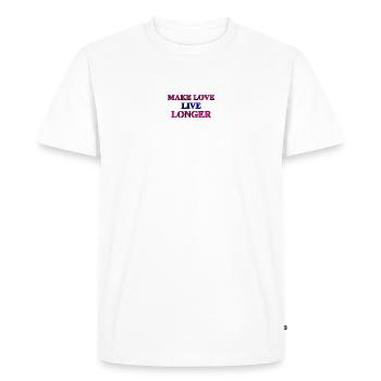 Faire l’amour - T-shirt Premium bio Homme - blanc - Devant - Nico (187cm)