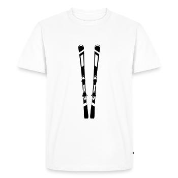 Skis, skis - T-shirt Premium bio Homme - blanc - Devant - Nico (187cm)