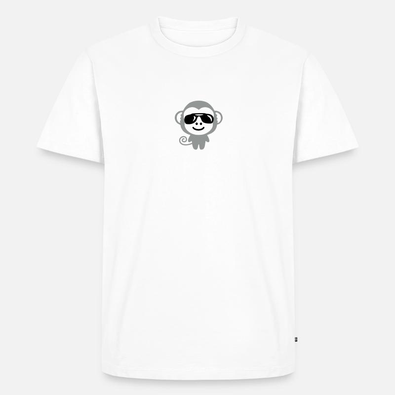 monkey suglasses Affe mit Sonnenbrille - Männer Premium Bio T-Shirt - Weiß