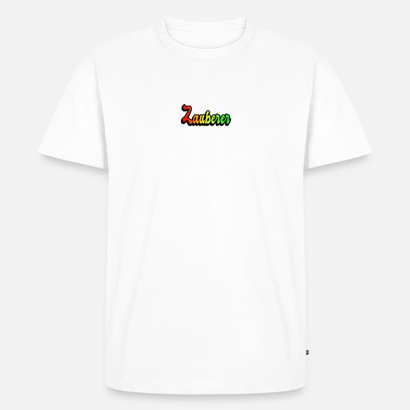 Zauberer Regenbogen Design - Männer Premium Bio T-Shirt - Weiß