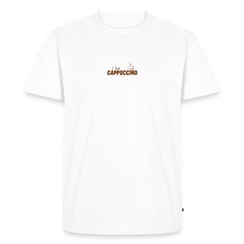 J’ADORE LE CAPPUCCINO - T-shirt Premium bio Homme - blanc - Devant - Nico (187cm)