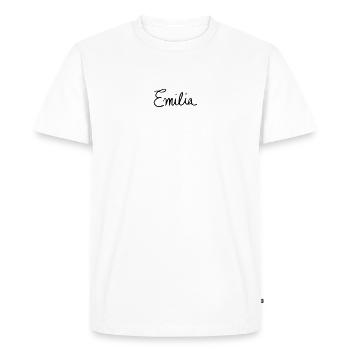 Emilia - T-shirt Premium bio Homme - blanc - Devant - Nico (187cm)
