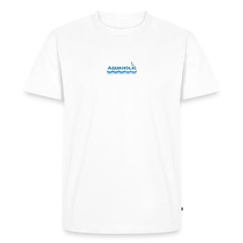 AQUAHOLIC - Men's Premium Organic T-Shirt - white - Front - Nico (187cm)