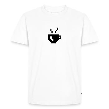Coffee Pixel - Men's Premium Organic T-Shirt - white - Front - Nico (187cm)