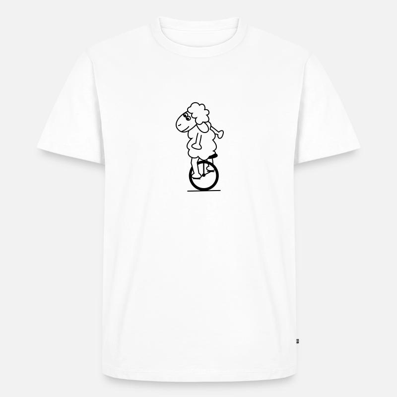 Einradschaf - Männer Premium Bio T-Shirt - Weiß