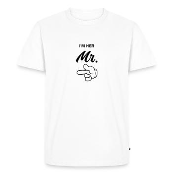 dans son mr - T-shirt Premium bio Homme - blanc - Devant - Nico (187cm)