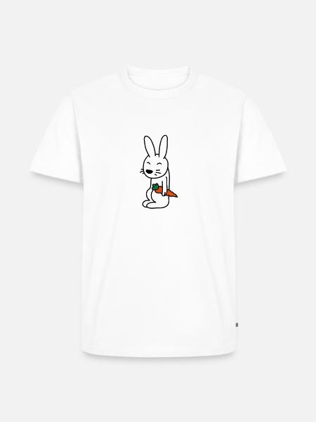 bunny_with_carrot - Männer Premium Bio T-Shirt - Weiß