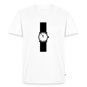 wristwatch - Men's Premium Organic T-Shirt - white - Front - Nico (187cm)