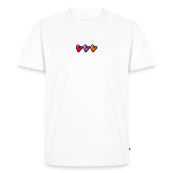 Conception d’esquisse de triple cœur - T-shirt Premium bio Homme - blanc - Devant - Nico (187cm)