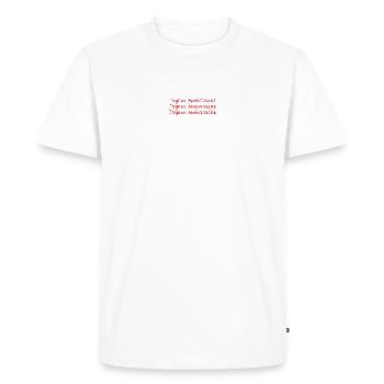 HAPPY BIRTHDAY. HAPPY BIRTHDAY. ANNIVERSARY. - Men's Premium Organic T-Shirt - white - Front - Nico (187cm)