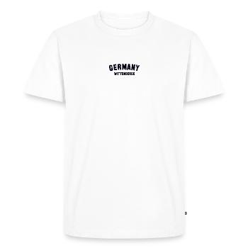 WITTENBERGE, Allemagne - T-shirt Premium bio Homme - blanc - Devant - Nico (187cm)