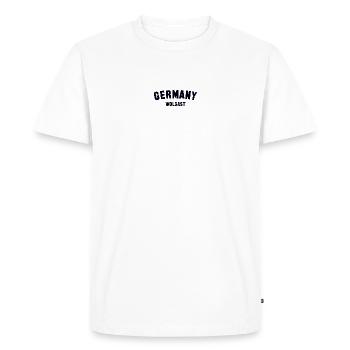 WOLGAST Allemagne - T-shirt Premium bio Homme - blanc - Devant - Nico (187cm)