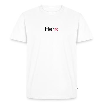 Hero (Quit Smoking) - Men's Premium Organic T-Shirt - white - Front - Nico (187cm)