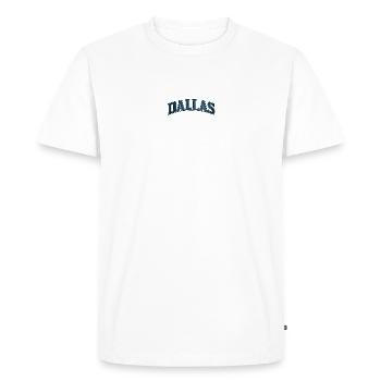 Dallas Arc Blue Vintage - Men's Premium Organic T-Shirt - white - Front - Nico (187cm)