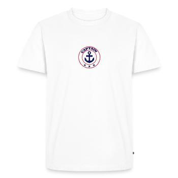 Captain Sailing - Men's Premium Organic T-Shirt - white - Front - Nico (187cm)