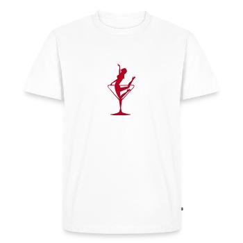 Lady in a Martini Glass - Kneeling - Men's Premium Organic T-Shirt - white - Front - Nico (187cm)