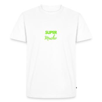 SUPER Macho - T-shirt Premium bio Homme - blanc - Devant - Nico (187cm)