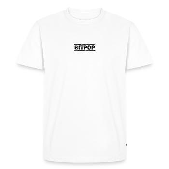 Bitpop - T-shirt Premium bio Homme - blanc - Devant - Nico (187cm)