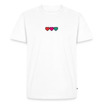 MERCI. MAÎTRESSE. MAÎTRE. COEUR. MERCI MAÎTRESSE. - T-shirt Premium bio Homme - blanc - Devant - Nico (187cm)