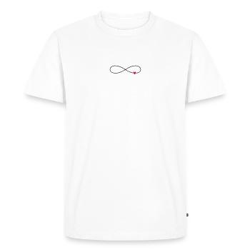 Infinite love heart symbol sign - Men's Premium Organic T-Shirt - white - Front - Nico (187cm)