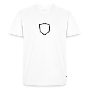 square shield emblem emblem frame banner design lo - Men's Premium Organic T-Shirt - white - Front - Nico (187cm)